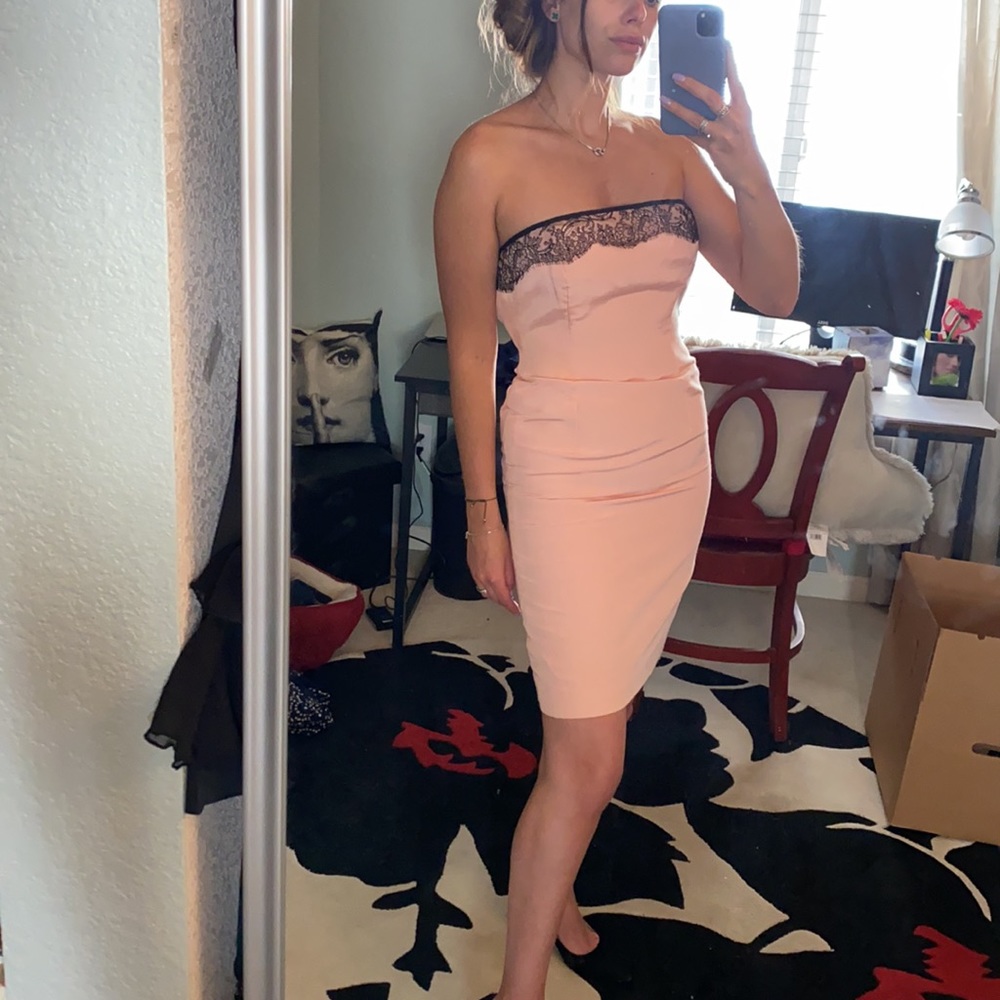 Pillar Rossi for Saks pink short dress